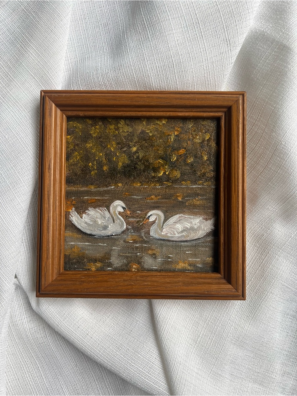 “Where You Go, I Follow” oil painting framed
